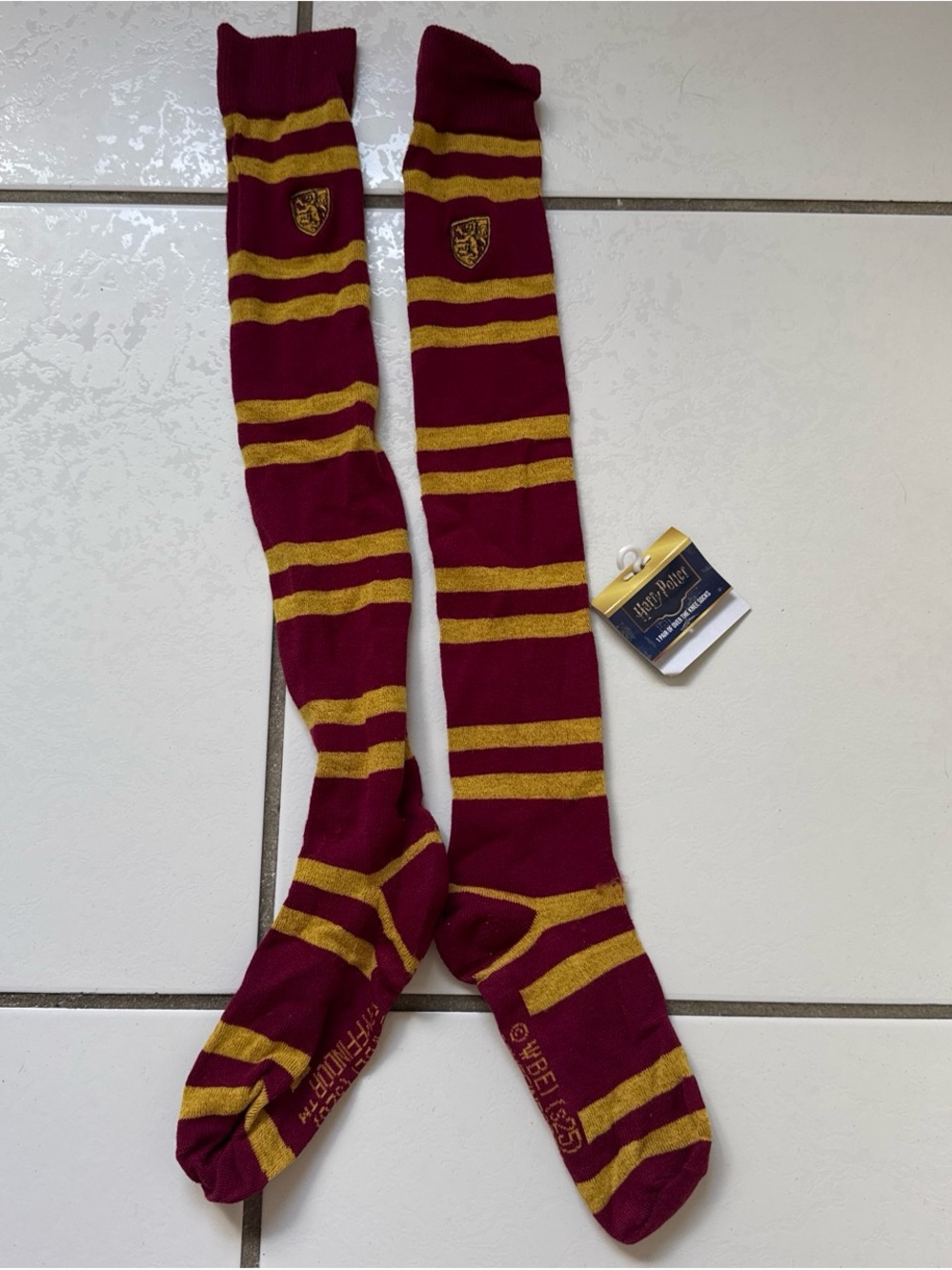 Maroon & Gold Striped Knee-High Athletic Socks